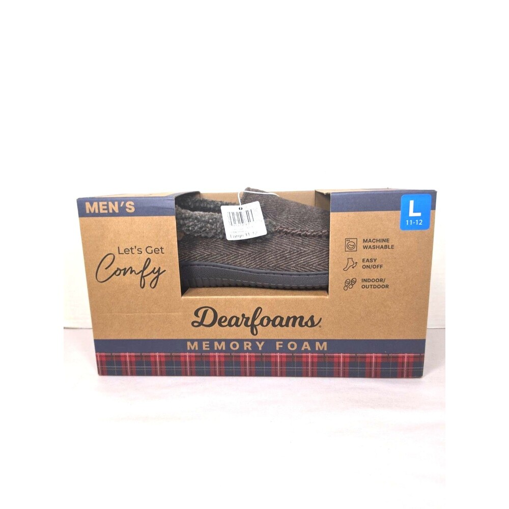 New Dearfoams Men’s Clog Shoes Indoor/Outdoor Large 11-12 Breathable Memory Foam
